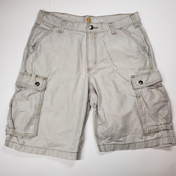 Carhartt Relaxed Fit Sand Color Cargo Shorts Size 34 - Picture 1 of 6